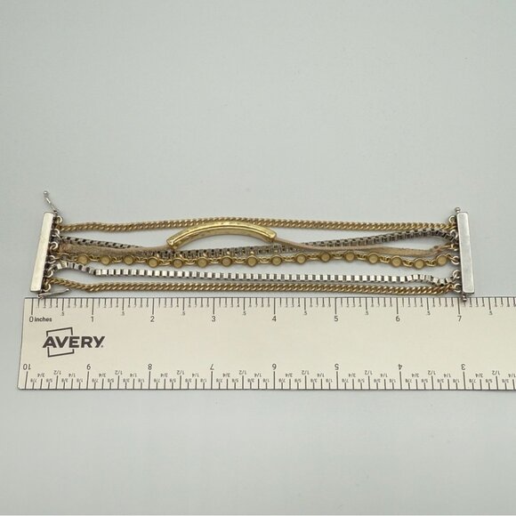 Lucky Brand Lucky Layers Boho Magnetic Cuff Bracelet in Earthtone 7in - Picture 6 of 15